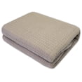 thumbnail image 3 of Marquis 100% Cotton Waffle Weave Twin Blanket, Taupe, 3 of 5