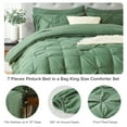 thumbnail image 3 of Davulos King Size Comforter Set,7 Pieces Dark Green Bedding Sets for All Season Bed in a Bag with Comforter ,Flat Sheet ,Fitted Sheet ,Pillowcases & Shams, 3 of 8