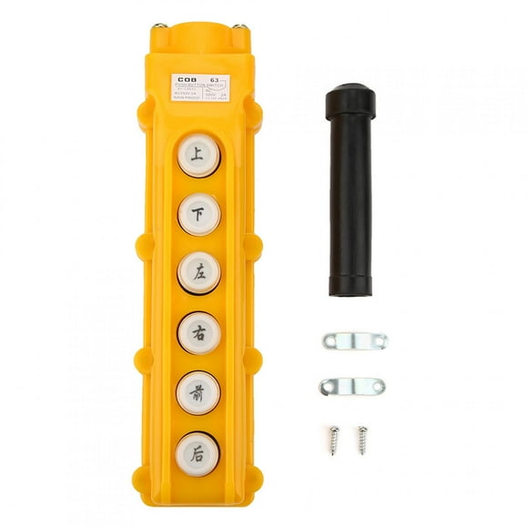 Yazoeia Crane Chain Hoist 6-channel Push Button Switch Lifting Pendant Rainproof Controller GY228-39274