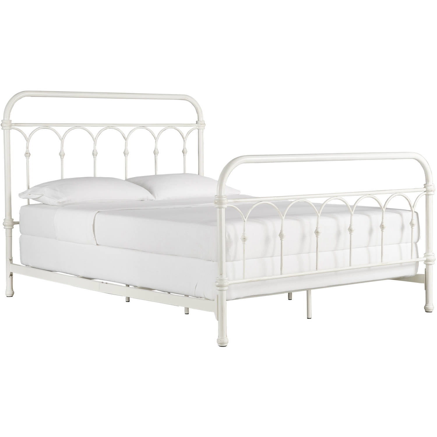 Chelsea Lane Abingdon Classic Metal Full Bed, White