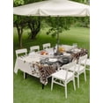 thumbnail image 3 of Outdoor Tablecloth with Umbrella Hole and Zipper, Rabbits Pine Cone Rectangle Table Cloth 54x80 Inch Waterproof Tablecloth, Sweet Home Texture Rustic Leaf Retro Beige Picnic Table Cover for Patio, 3 of 7