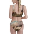 thumbnail image 3 of Daiia Three Horses Oil Painting printed 2 piece Swimsuit Bikinis for Women High Waisted Racerback Bathing Suits Summer Tummy Control Scoop Neck Swimwear-Large, 3 of 8