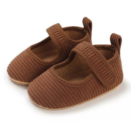 

LEEy-world Toddler Shoes Spring and Autumn Children Baby Toddler Shoes Girls Floor Casual Shoes Non Slip Hard Sole Shoes for Baby Girl Brown