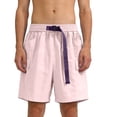 thumbnail image 2 of Cargo Short for Men Elastic Waistband Drawstring Shorts Pants Outdoor Casual Camo Hiking Work Casual Big & Tall Cargo Short Multi Pocket Quick Dry Golf Shorts,Pink M, 2 of 6