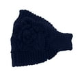 thumbnail image 4 of Yigetop Knit Hats for Women Autumn and Winter Warm Knitted Yarn Headband Hat Flower Headband Headdress Covered Headband Bonnet Navy One Size, 4 of 4