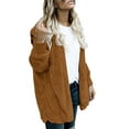 thumbnail image 3 of Daeful Manteau à Capuche Manches Longues Veste Femme Cardigan Décontracté Marron TP, 3 of 6