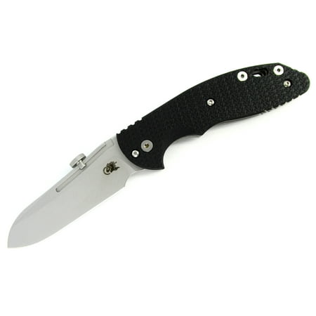 Hinderer Knives XM-Slippy Sheepsfoot Slip Joint Knife Stonewashed Blade Black (Best Slip Joint Knives)