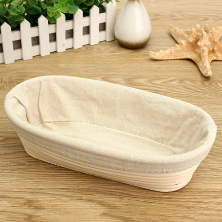 Banneton Proofing Basket Set Bowl Scraper & Brotform Cloth Liner for Rising Round Crispy Crust Baked Bread Making Dough Shape Loaf