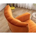 thumbnail image 6 of Guyou Velvet Accent Chair, Modern Upholstered Wingback Armchair with Metal Legs and Pillows, Comfy Single Sofa Chair Lounge Chair for Living Room Bedroom Study, Orange, 6 of 9