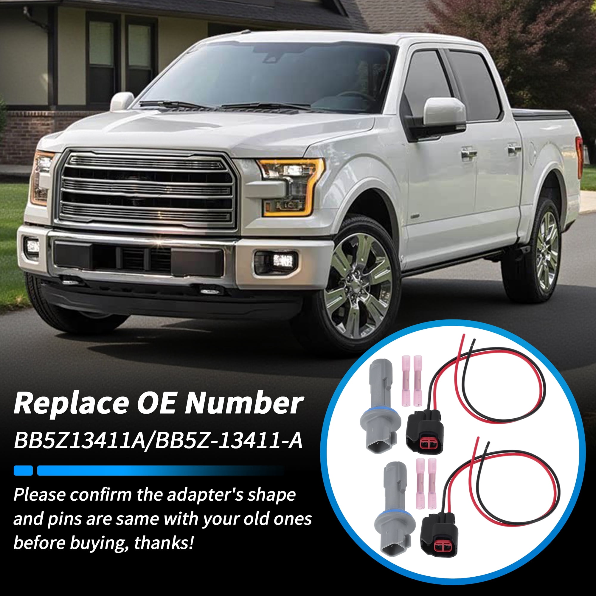 Unique Bargains Side Marker Light Bulb Socket Harness for Ford F-150 2015-2023