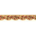 thumbnail image 2 of Trimz Magenta Lilacs Floral Wallpaper Border - Scalloped Trditional Design - Gold Lace 15' L x 8" W, 2 of 5