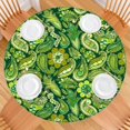 thumbnail image 2 of Stretchable Round Tablecloth with Bohemian Floral Pattern - Elastic Edge Fits 52 to 56 Inch Tables - Colorful Dining Decor, 2 of 7