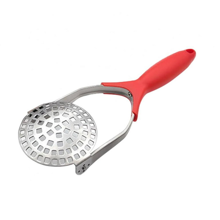 Potato Masher, Portable Stainless Steel Kitchen Tool Mashed Mud Kitchen  Tools for Vegetables Refried Beans, Fruits, Bananas, Baking,Yams Potatoes  Mesher -Easy to Clean, Red 