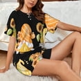 thumbnail image 4 of Fotbe Hello Spring Sunflower Gnomes Conjunto de Pijama Estampado para Mujer, 2 Piezas, Ropa de Dormir con Camiseta de Manga Corta y Shorts Suaves-Medium, 4 of 6