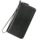 thumbnail image 1 of Cartera Lavemi para mujer, 100% piel, con bloqueo RFID, gran capacidad, cierre, cierre de teléfono, bolso de viaje (tamaño grande, negro guijarro), 1 of 8