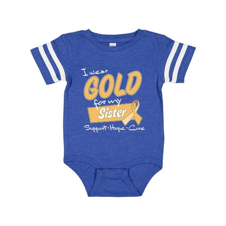 

Inktastic I Wear Gold for My Sister-Support Hope Cure Gift Baby Boy or Baby Girl Bodysuit