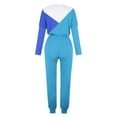 thumbnail image 5 of YUGYXL Plus Size Sweatsuits Set for Women 2 Piece Tracksuits Color Block Outfits Crew Neck Top and Sweatpants Light Blue L, 5 of 5