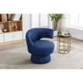 thumbnail image 2 of GZXS 360 Degree Swivel Cuddle Barrel Accent Sofa Chairs, Round Armchairs with Wide Upholstered, Fluffy Boucle Chair for Living Room, Bedroom, Office, Waiting Rooms, (Navy), 2 of 10