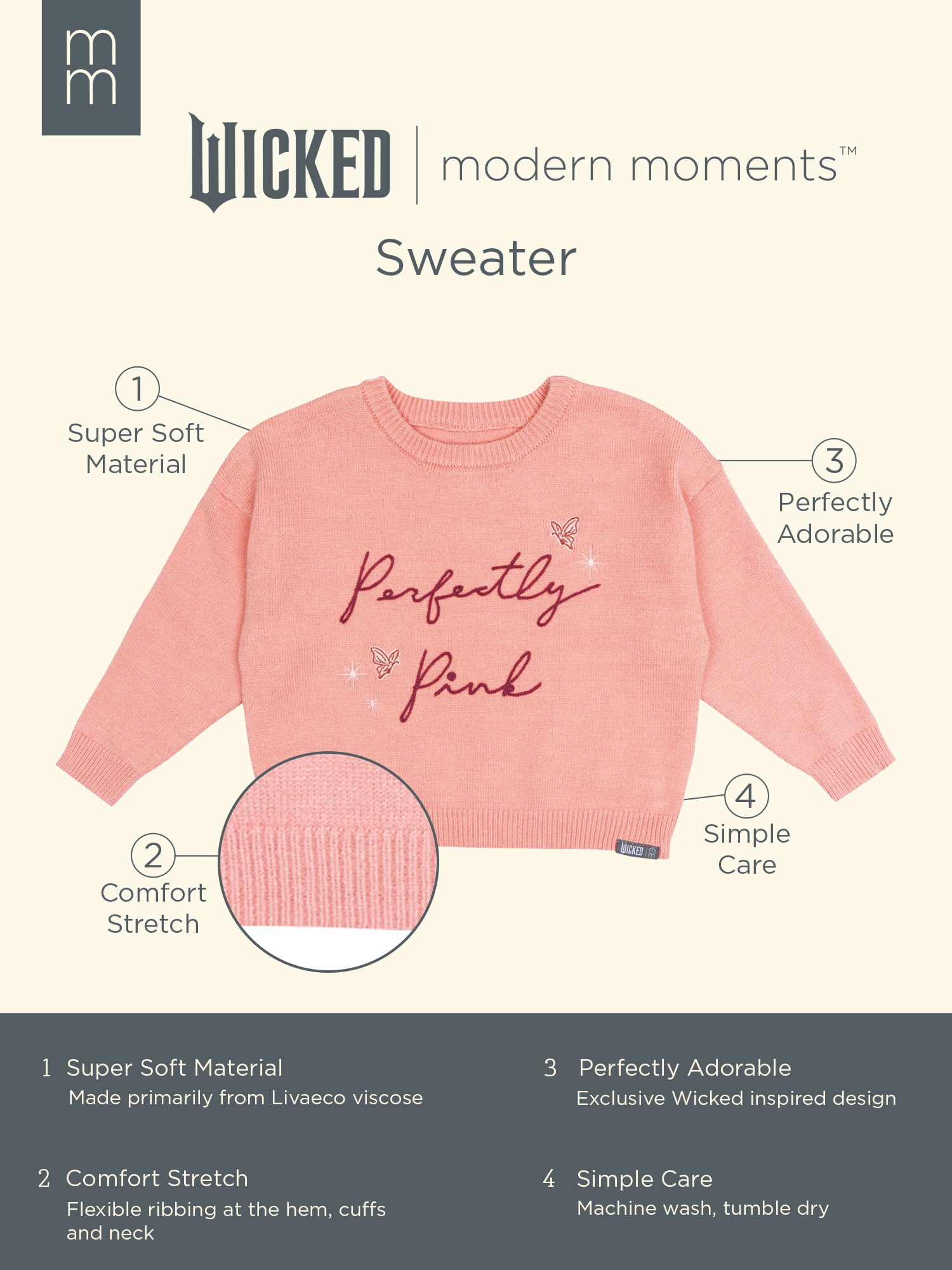Modern Moments Toddler Girl Wicked Sweater, Sizes 12 Months - 5T
