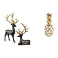 thumbnail image 1 of Colección De Estatuas De Resina De Alce Y Reno, Escultura De Mesa De Color Dorado Para Gabinete, Mesa, Oficina, Dormitorio, Sala De Estar, Decoración., 1 of 8