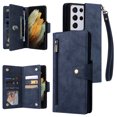 thumbnail image 1 of Case for Samsung Galaxy S21 Ultra 5G Magnetic Leather Zipper Wallet Cover Card Holder, 1 of 5
