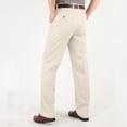 thumbnail image 5 of QIYAGBSA Men's Pleated Pants High Waist Straight Leg Relaxed Fit Business Casual Trousers (Beige, 30), 5 of 7