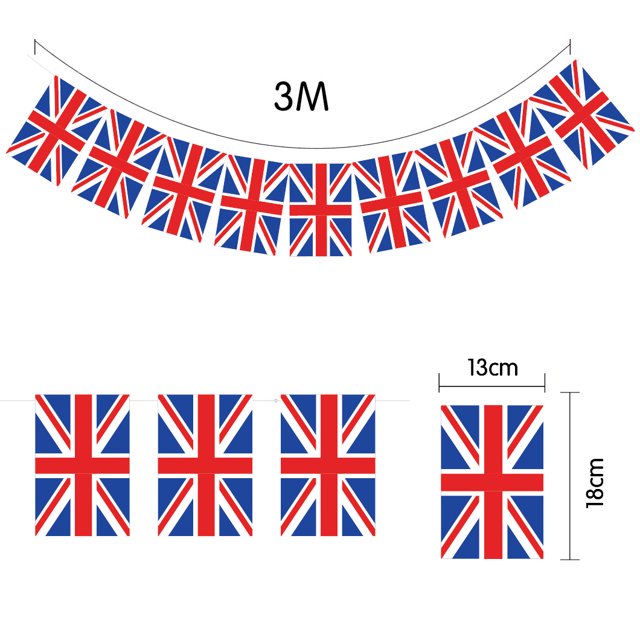 Accesorios fotográficos creativos con la bandera de arroz británico. Bandera de Love London. Bandera triangular. Accesorios fotográficos