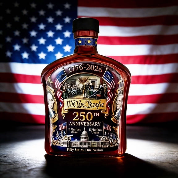 America 250th Anniversary Bottle, âWe The Peopleâ Heritage Glass Bottle, Declaration of Independence Printed Glasses, 2026 Father's Day Patriotic Gift