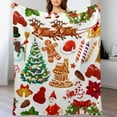 thumbnail image 2 of Christmas Gingerbread Wreath Throw Blanket Soft Warm Merry Xmas Lightweight Flannel Plush Fuzzy Blankets Gift for Women Kids Boys Teens 50X60 in, 2 of 6
