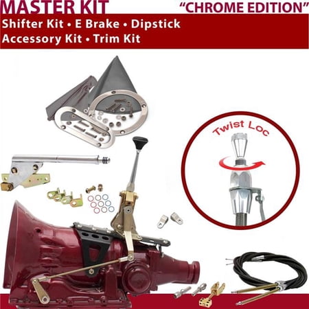 American Shifter 2004R Shifter Kit 6 in. E Brake Cable Clevis Trim Kit Dipstick for D4C56