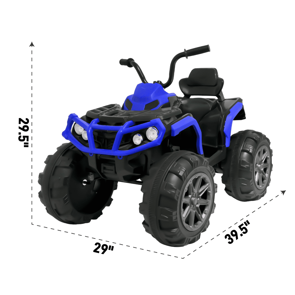 BKIRNP 24V Kids Ride-On ATV Off-Road Quad Car 6mph Electric Car with 2 Speeds and Bluetooth Music