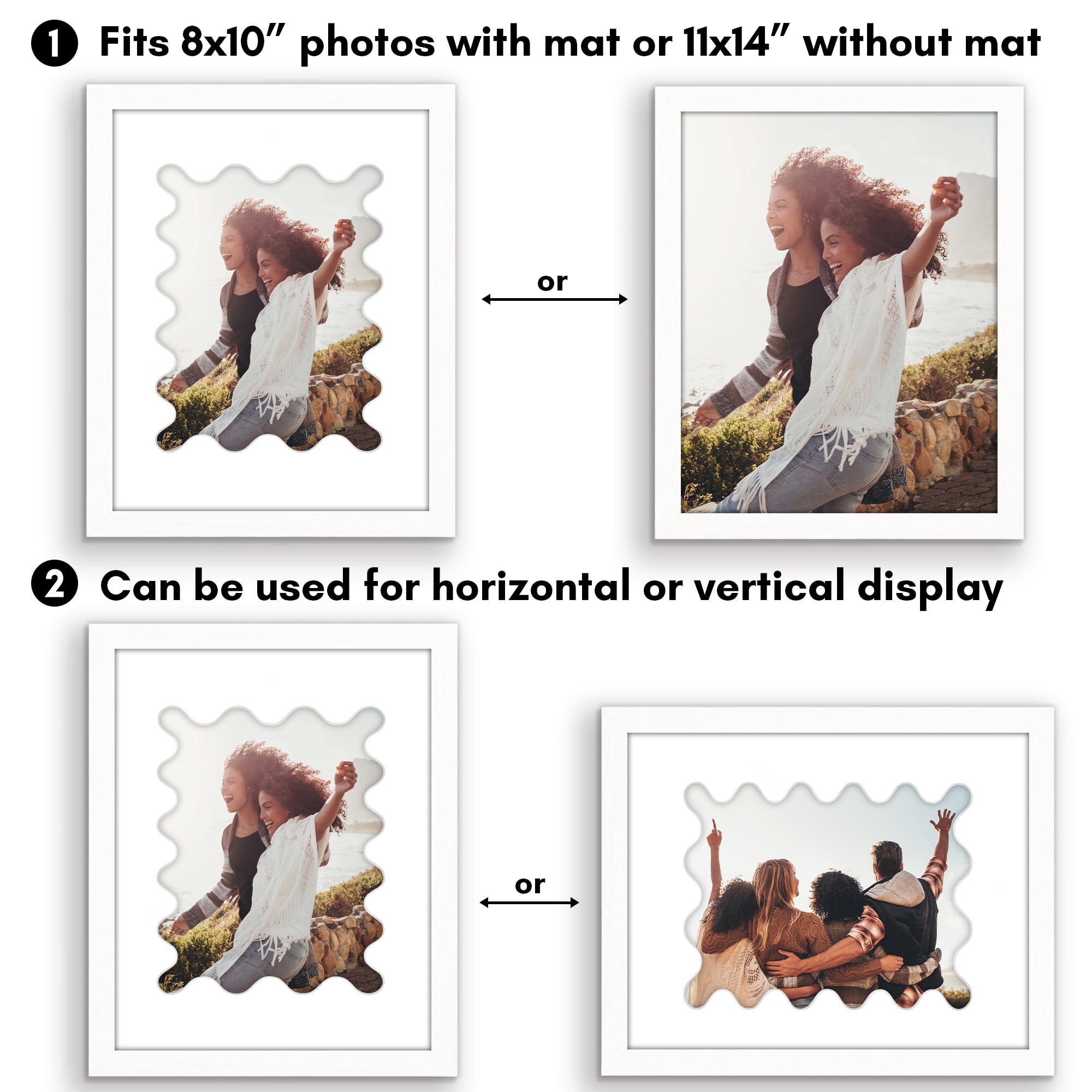 Americanflat 11x14 Picture Frame with Shatter-Resistant Glass elevate cherished photos unique expertly - White