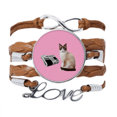 thumbnail image 1 of Com ›Salud ›gato Lee deformación corporal Pulsera de cuero Negro trenzado pulsera de cuerda de amor Unbranded M, 1 of 3