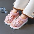 thumbnail image 5 of TOWED22 Girls Open Toe Princess Flat Sandals with Comfort Sole Summer Sandals Pink,10, 5 of 9