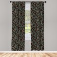 thumbnail image 4 of Ambesonne Retro Window Curtains, Nostalgic Pattern of Circles, Each 28" W x 63" L, Seal Brown Pale Teal, 4 of 4