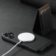 thumbnail image 3 of ELEHOLD for iPhone 16 Plus Case, Compatible with Mag Safe Accessory, 2 in 1 Detachable Magnetic Card Holder Faux Lychee Pattern Leather Kickstand Wallet Case for iPhone 16 Plus,Black, 3 of 7