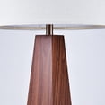 thumbnail image 2 of 26" Modern Wood Table Lamp With Oatmeal Linen Shade, Brown Wood Base, E26 Socket, ON/OFF Switch, Aesthetic, Minimalist Bedside Accent Lamp(Bulbs Not Included), 2 of 7