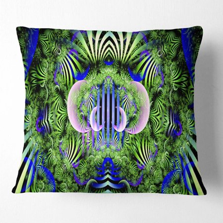 design art 'green magical fairy pattern' floral throw pillow