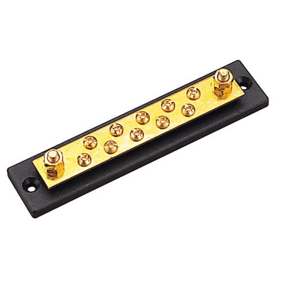 Sea-Dog Line 426671 Brass and Molded Bakelite 10 Gang Terminal 5-3/4" Buss Bar, #10 Fastener