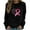 Black, variant on Womens Sweatshirt Crewneck Casual Long Sleeve Printed Sweatshirt Pink 2XL