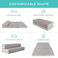 thumbnail image 4 of Best Choice Products 4in Thick Folding Portable Queen Tri-Fold Mattress w/ Carry Case, Washable Cover - Gray, 4 of 8