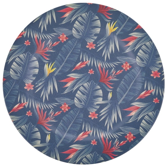 Koyal Wholesale Tropical Palm Leaves Acrylic Charger Plates for Weddings Birthdays Quinceaneras Party Events, Set of 4