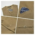 thumbnail image 5 of ETHAN Linen Suits for Wedding Men 2 Piece Suits Groomsmen Tuxedos Summer Beach Prom Vest and Pants Set Khaki XL, 5 of 6