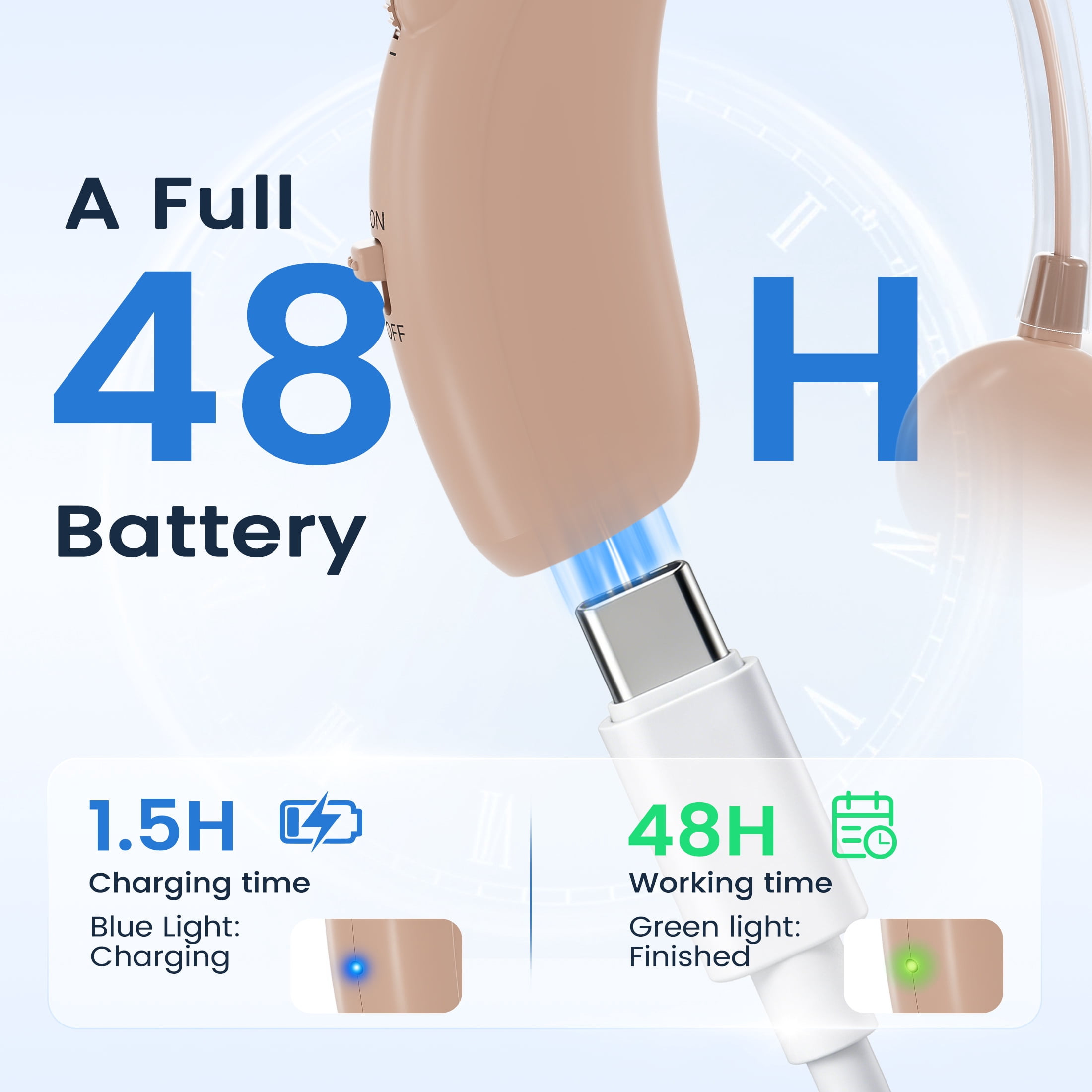 ELCTRTICI Hearing aids for Seniors,Rechargeable,Clear Sound,Noise Cancelling,Adjustable Volume HAP-001