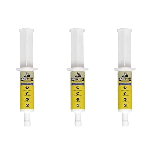 Redmond Daily Gold Natural Healing Clay for Gastric Ulcers in Horses (Stress Relief Pre-Race Paste) (3 - Pack)