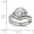 thumbnail image 2 of 925 Sterling Silver 2-piece Cubic Zirconia Wedding Ring Size 8, 2 of 6
