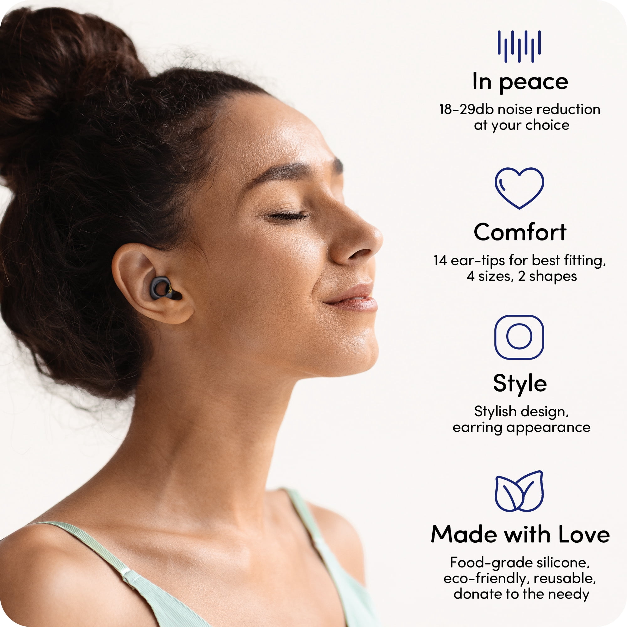Audree Style Ear Plugs for Concert, Festival, Event & Noise Sensitivity, Iron Gray