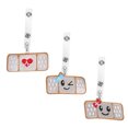 thumbnail image 3 of Carrete de soporte para insignia, 3 unidades, carrete giratorio de 360 grados, forma de corazón, clip retráctil para tarjeta de empleado (beige, rojo, lazo azul, corazón rojo), 3 of 14