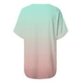 thumbnail image 4 of Yubnlvae Tie-Dye V-Neck Tee - 2024 Summer Gradient Print Casual Top (Trendy Textured Fabric | Tummy Control | Multiple Colors) (White | L), 4 of 6