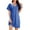 Blue, variant on Dress for Women Summer V Neck Short Sleeve Casual T-shirt Mini Dresses Pink XL